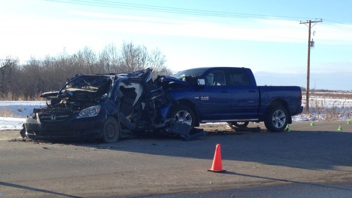 A 46-year-old woman was airlifted to hospital in serious condition after a crash involving three vehicles. A 40-year-old woman also went to hospital.