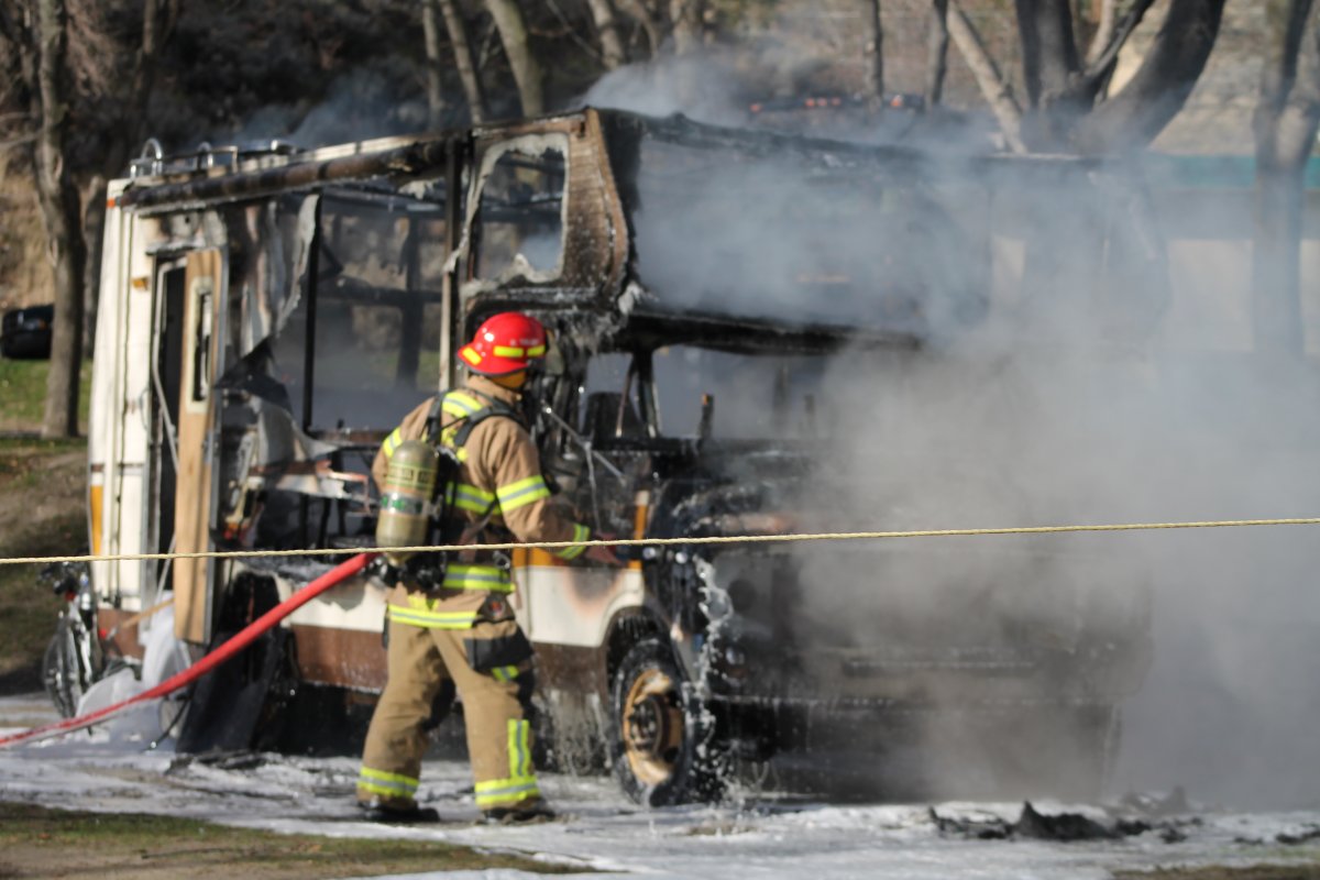 Motorhome fire leaves Penticton woman and dog homeless - image
