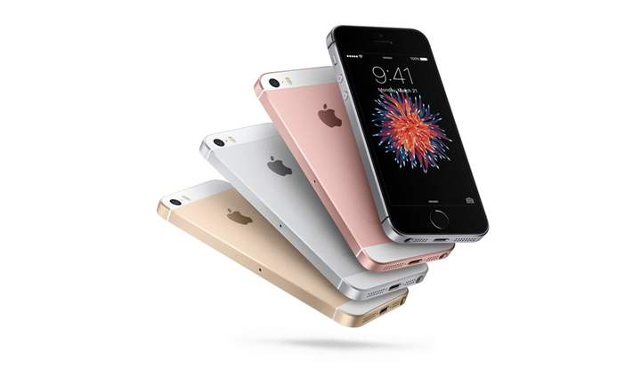 Apple's newest model, the iPhone SE, seen here. Despite iPhone sales slipping for the second quarter in a row, Apple stocks are up after beating Wall St. expectations.