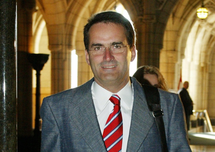 This file photo shows Jean Lapierre on Parliament Hill in Ottawa on August 25, 2004.