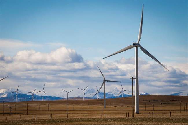 A TransAlta wind farm is shown near Pincher Creek, Alta., Wednesday, March 9, 2016. 