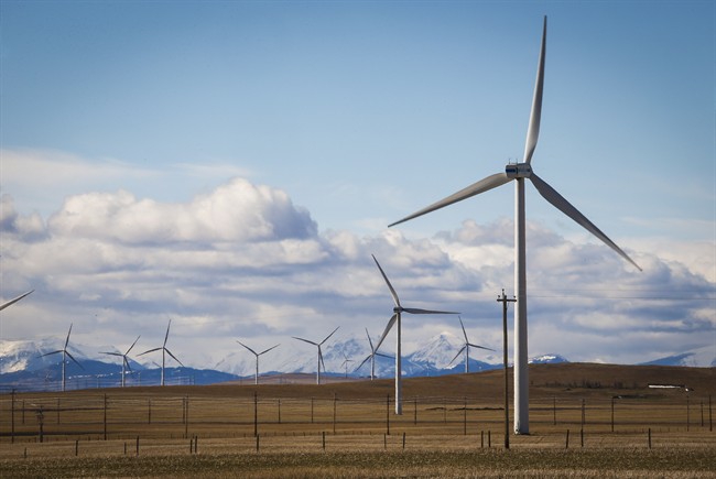 A TransAlta wind farm is shown near Pincher Creek, Alta., Wednesday, March 9, 2016. 