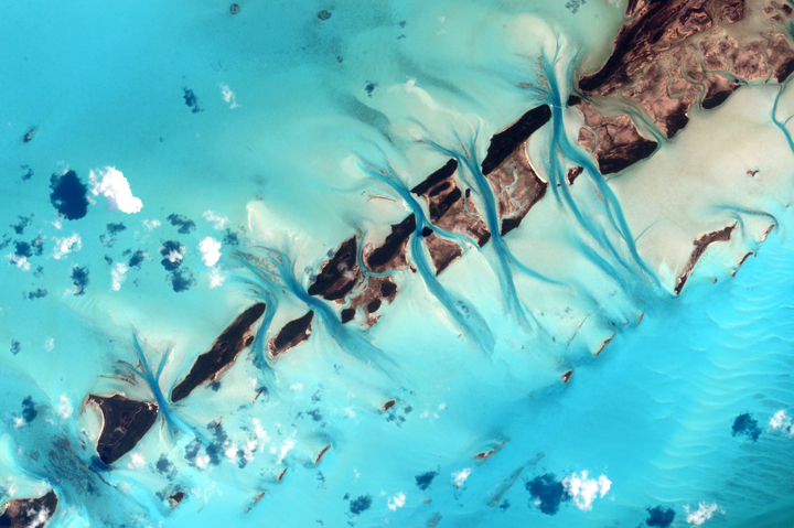 The Bahamas. Kelly often remarked at the beauty of the islands. It is a favourite among many astronauts.
