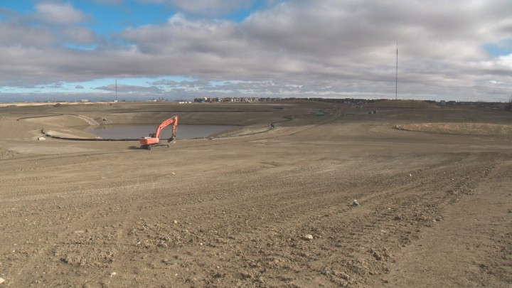 Contractors at work on what will be Legacy Park.
