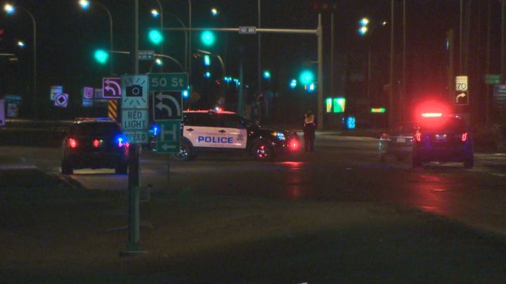Police investigate a serious crash at 50 Street and Manning Drive on Sunday, March 13, 2016.