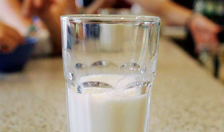 A file photo of a glass of milk