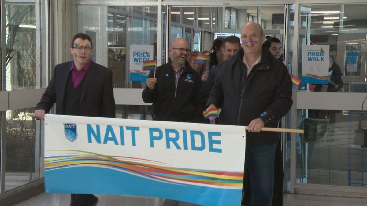NAIT celebrates Pride Week with its Pride Walk, Wednesday, March 16, 2016. 