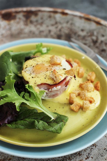 This Feb, 8, 2016 photo shows eggs benedict in Concord, N.H.