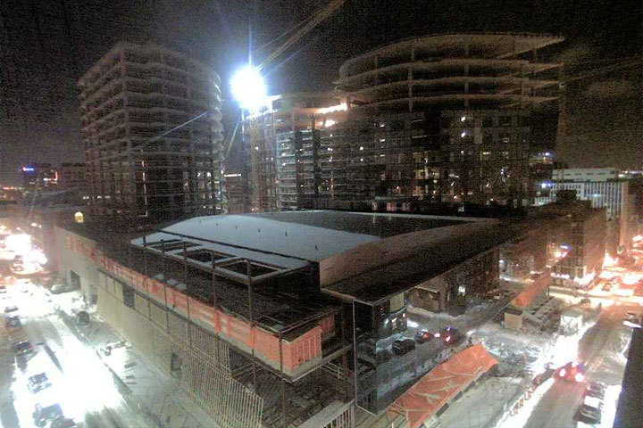 The Nova Centre as captured on a webcam Saturday night.