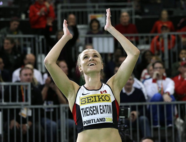 Canada's Theisen-Eaton wins gold in pentathlon at world indoor championship.