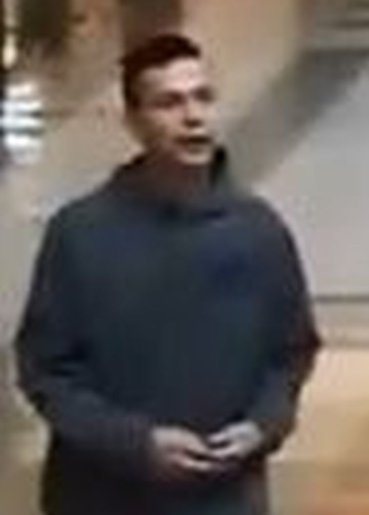 Police have released this image from surveillance video from Park Place Mall on Saturday, March 13, 2016. They say the man featured is suspected of chasing another man with a large knife.