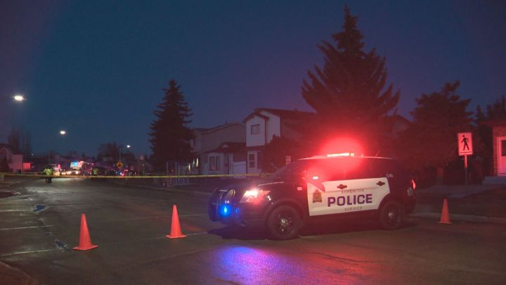 Police investigate after a man was hit by a vehicle in southwest Edmonton on Monday, March 28, 2016.