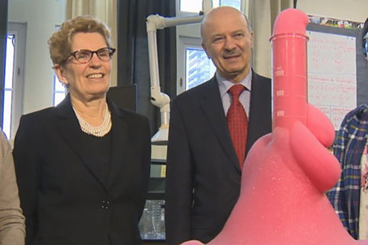 WATCH: Pink volcano steals show at Wynne’s school funding photo-op ...
