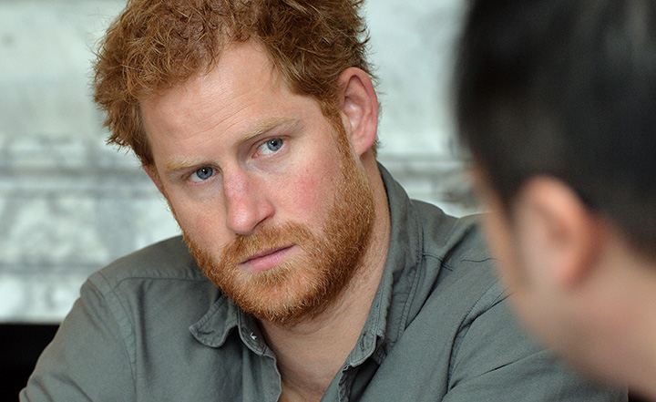 Prince Harry attends a briefing by MapAction to learn more about the charity's response to the recent Nepal earthquakes, ahead of his tour to the country later this month on March 16, 2016 in London, United Kingdom.  