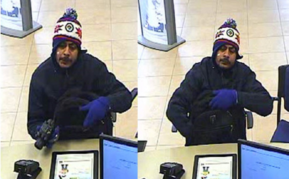 Winnipeg police ask for help finding bank robbery suspect. 