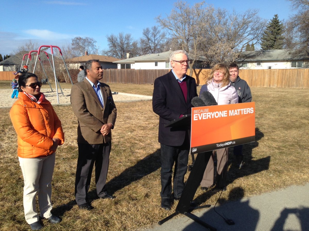 Greg Selinger says he would not allow schools to charge more than $100 a year for regular programming, school supplies, instrument rentals and intramural sports.