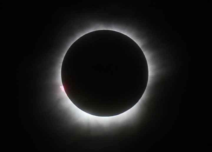 A total solar eclipse is seen in Belitung, Indonesia, Wednesday, March 9, 2016.