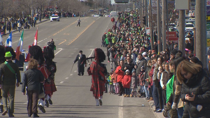 Thousands of Chateauguay residents lined the streets Sunday to take in the 12th annual St. Patrick's Day parade. Sunday, March 13, 2016.