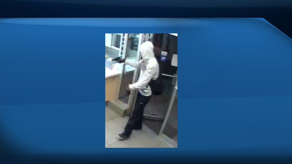 Police search for a man who robbed a Pizza 73 in Red Deer on Wednesday, March 30, 2016. 