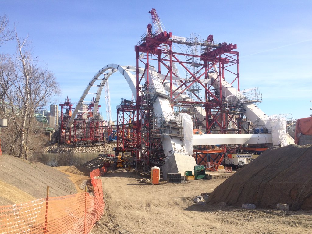 The new Walterdale Bridge got its second arch on Tuesday, April 12, 2016.