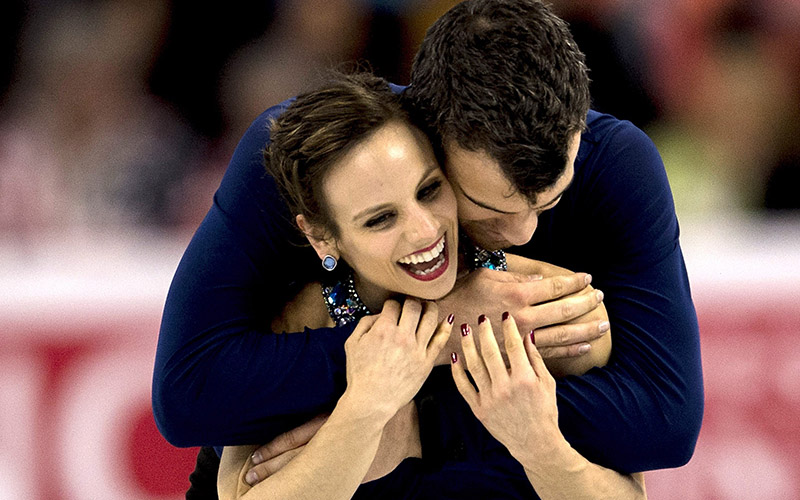 Meagan Duhamel and Eric Radford of Canada embrace following the Pairs Free Skate Program portion of the 2016 ISU World Figure Skating Championships at the TD Garden in Boston, Massachusetts, USA 02 April 2016. 