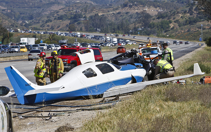 Single-engine Plane Crashes Into Car On California Freeway - National ...