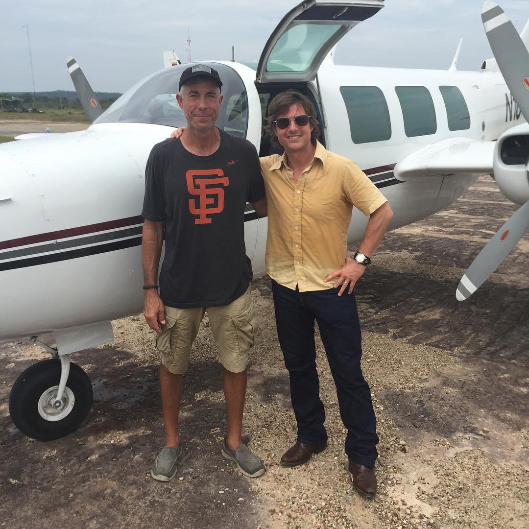 Alan Purwin and Tom Cruise working on 'Mena' in Colombia. The movie is set to be released in January 2017.