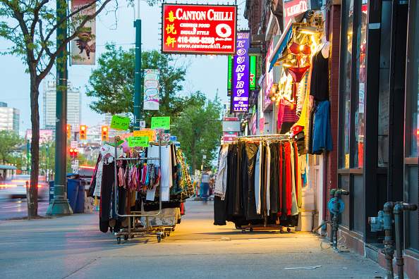 Toronto Chinatown or China town at night. (Photo by Roberto Machado Noa/LightRocket via Getty Images).