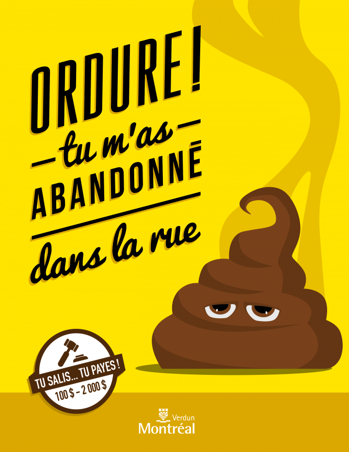One of the ads Verdun is displaying as a part of their cleanliness campaign. Monday, April 4, 2016.