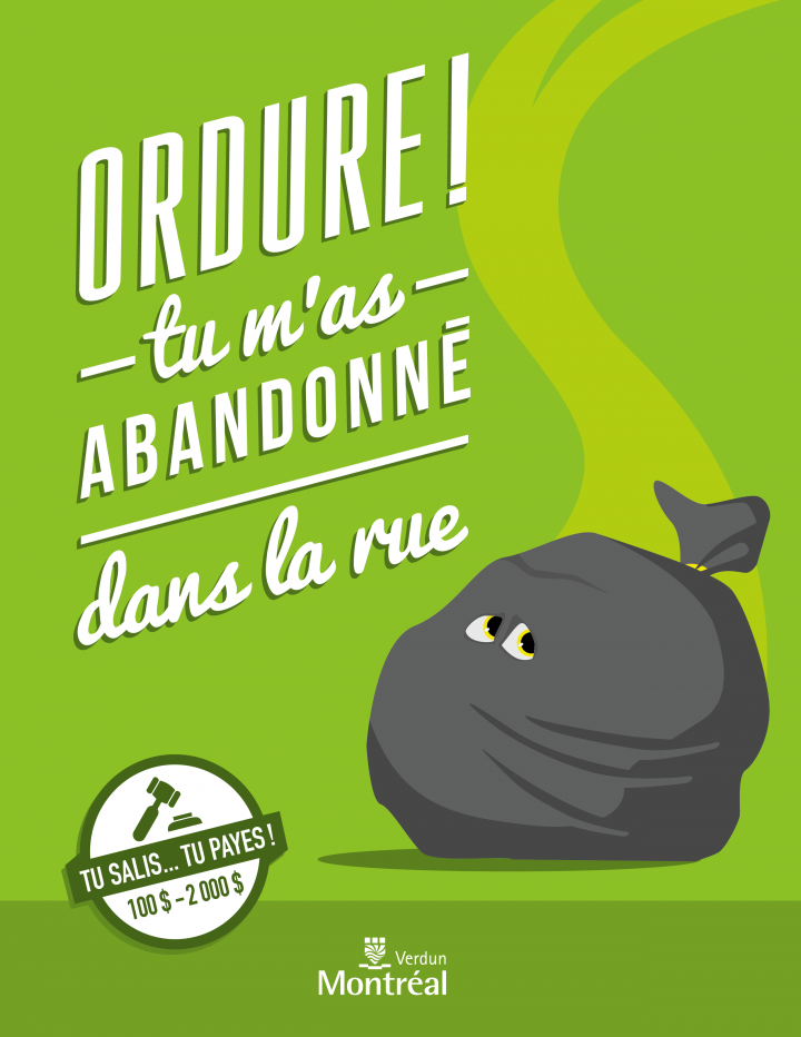 One of the ads Verdun is displaying as a part of their cleanliness campaign. Monday, April 4, 2016.