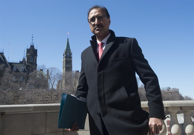 Infrastructure and Communities Minister Amarjeet Sohi leaves an event in Ottawa, Tuesday April 5, 2016. 