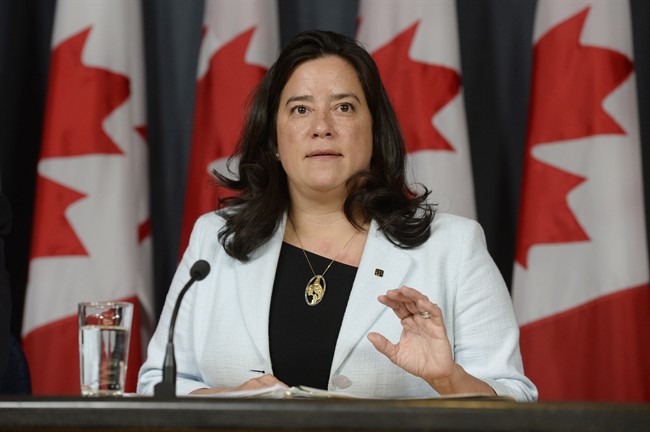 Justice Minister Jody Wilson-Raybould speaks at a news conference in Ottawa on Thursday, April 14, 2016.