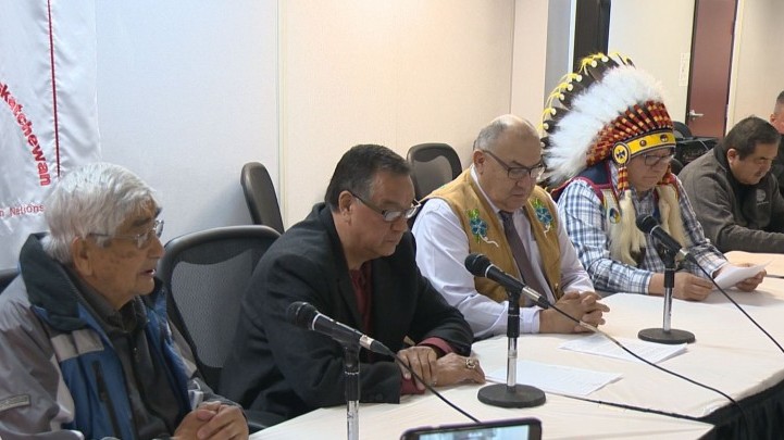 Indigenous leaders gathered at the FSIN office Wednesday to stress the importance of treaty rights ahead of a compensation hearing.