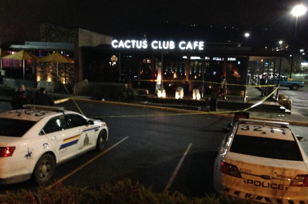 File photo from the incident outside the Banks Road Cactus Club in Kelowna in February.