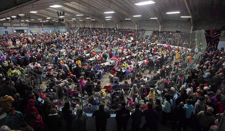 Chase the Ace draws a big crowd, like this one in Inverness, Nova Scotia, on Oct. 4, 2015. 