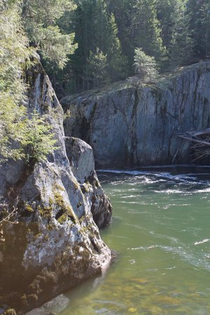 One viewpoint along the Cheakamus River, heading towards Train Wreck in Whistler, B.C.