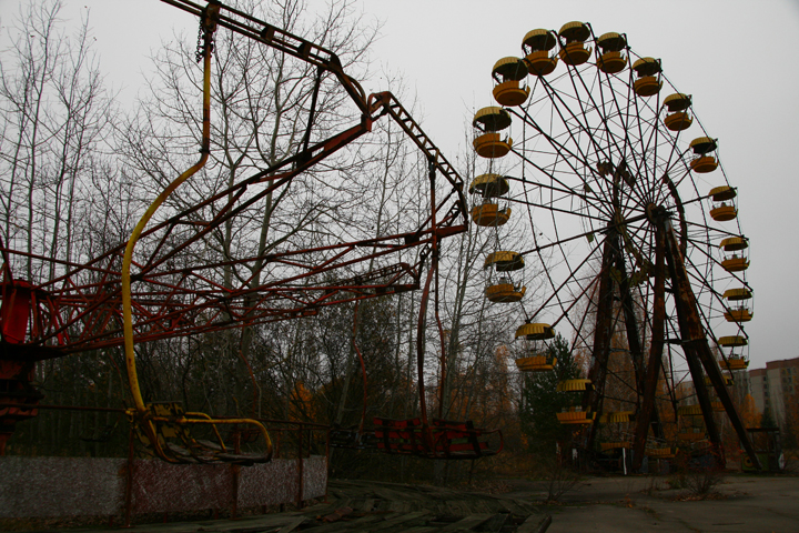 A travelling amusement park was set to open days after the Chernobyl explosion. The children were never able to enjoy it and now it sits abandoned.