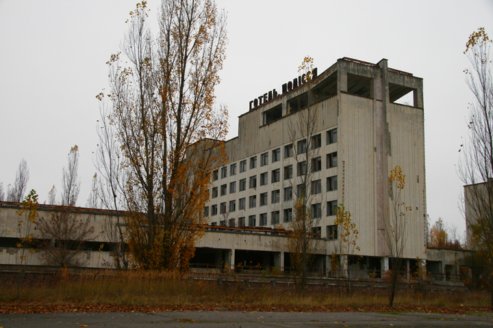 An abandoned building in Pripyat, Ukraine.