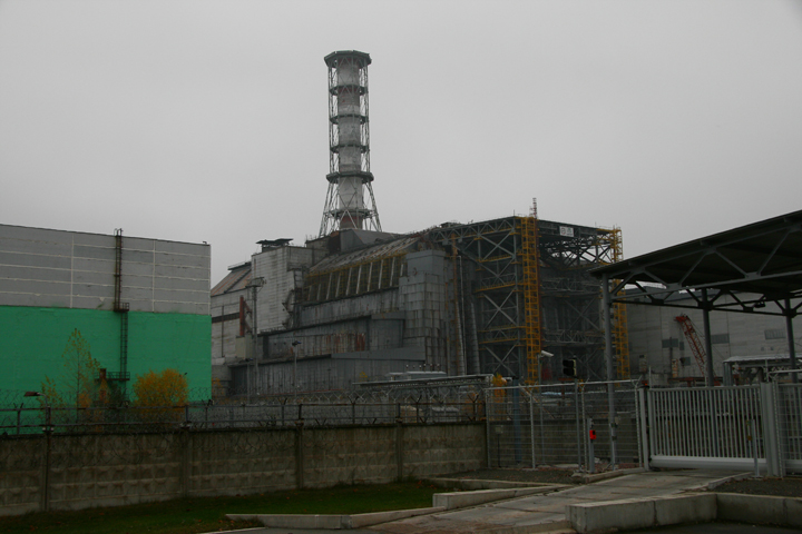 Reactor 4, the site of the explosion at Chernobyl.