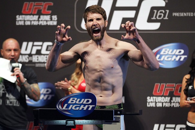 Lightweight Mitch (Danger Zone) Clarke makes weight during the UFC 161 weigh-in in Winnipeg, Man. on Friday June 14, 2013. Clarke returns to action July 7 against (Irish) Joe Duffy on a televised UFC Fight Night card in Las Vegas.