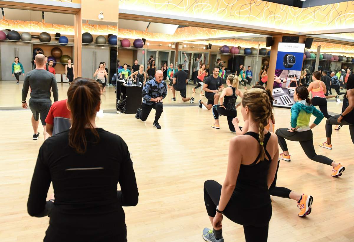 Harley Pasternak leads a workout in Toronto on March 31, 2016. 