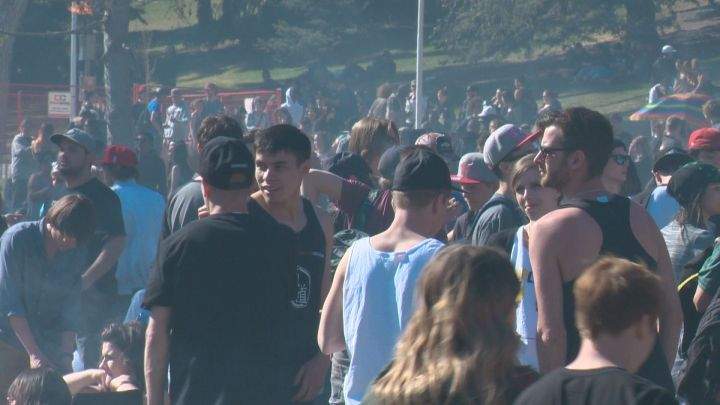 Thousands of people gathered on the grounds of the Alberta Legislature on April 20, 2016 for the annual Edmonton 420 Rally.