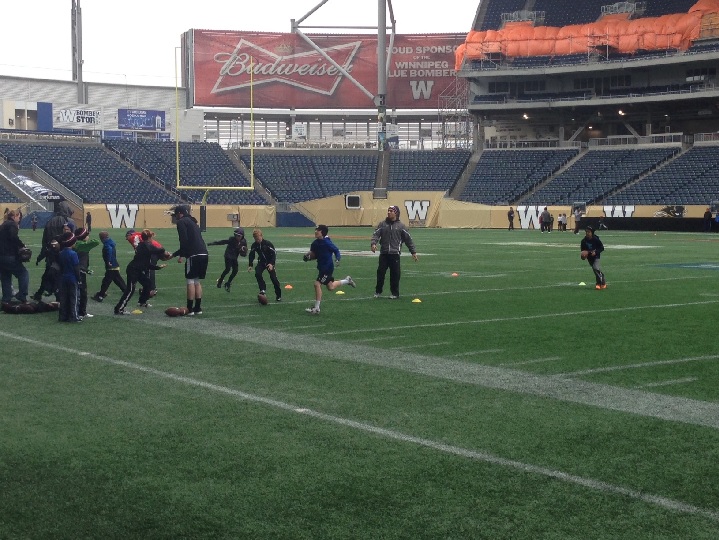 Bombers Futures Flag Football Skills Camp at Investors Group Field.