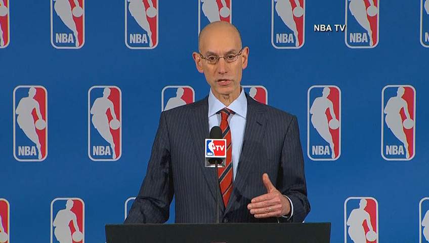 NBA Commissioner Adam Silver speaks at a press conference in this April 15, 2016 file photo.