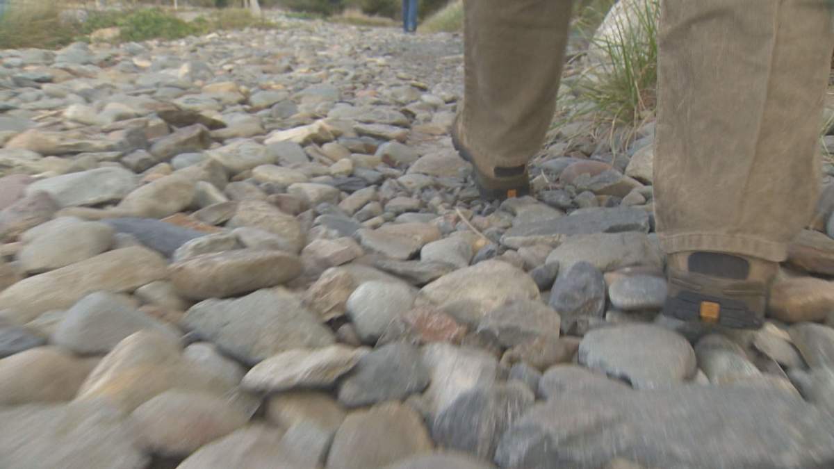 Garrison Road on McNabs Island is hard to walk on, according to Cathy McCarthy.