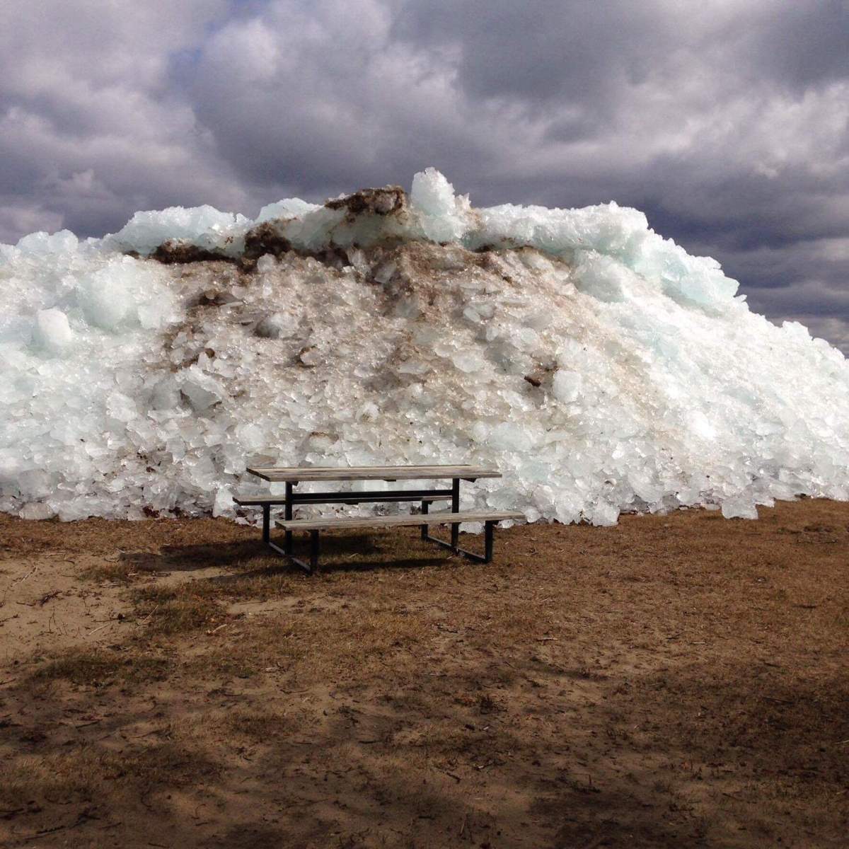 Ice piles up at Pigeon Lake Provincial Park - image