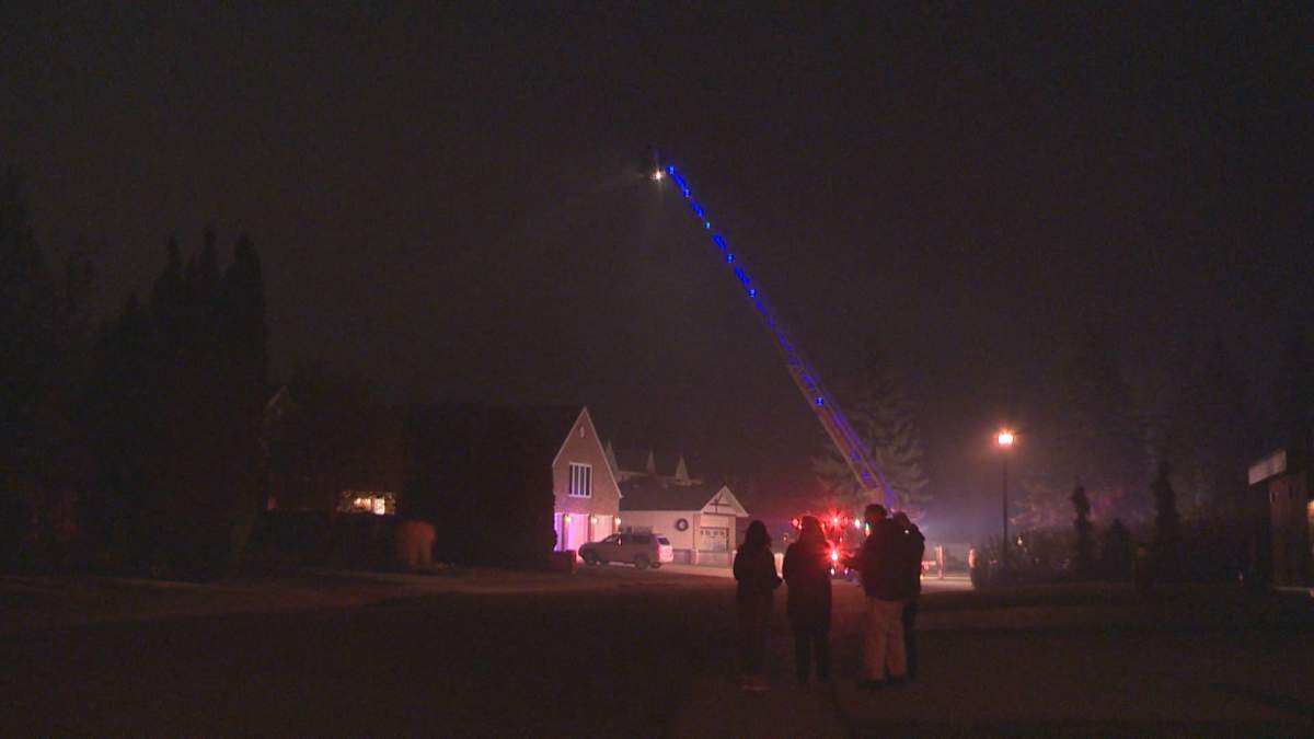 Fire crews battle overnight brush fire in Edmonton river valley - image