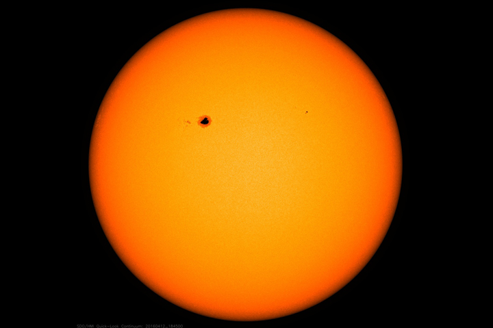 NASA's Solar Dynamics Observatory (SDO) imaged the giant sunspot as it turned towards Earth this week.
