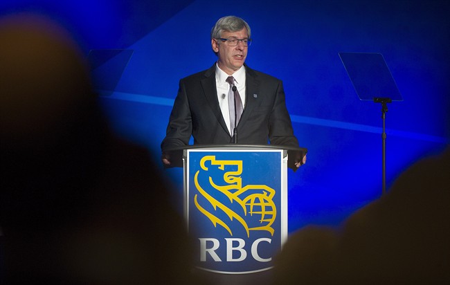 Royal Bank of Canada President and CEO David McKay addresses shareholders during the bank's annual general meeting in Montreal, Wednesday, April 6, 2016.