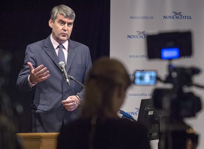 Premier Stephen McNeil fields questions at a news conference in Halifax on Thursday, April 21, 2016. 